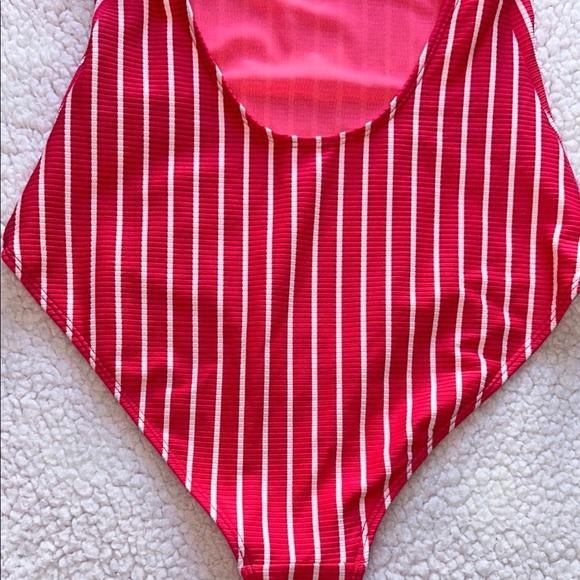 Classic Nautical Red and White One Piece Swimsuit - Picture 5 of 12